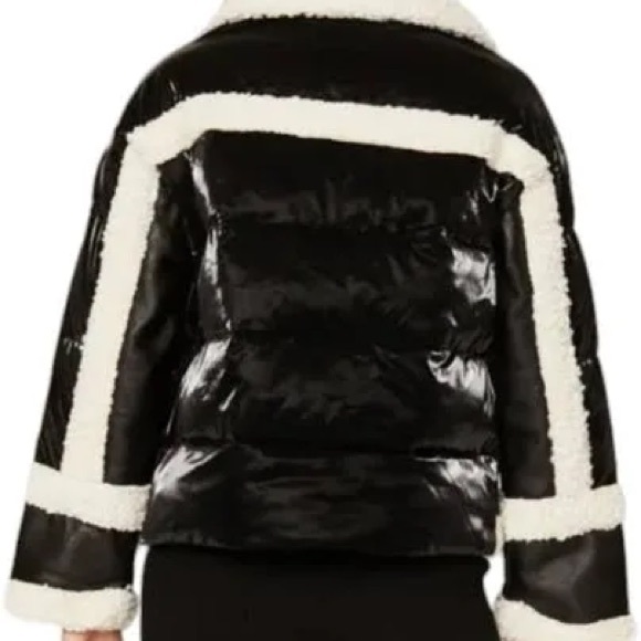 NVLT for Anthropologie Faux Fur Moto Jacket Size L - Picture 5 of 14